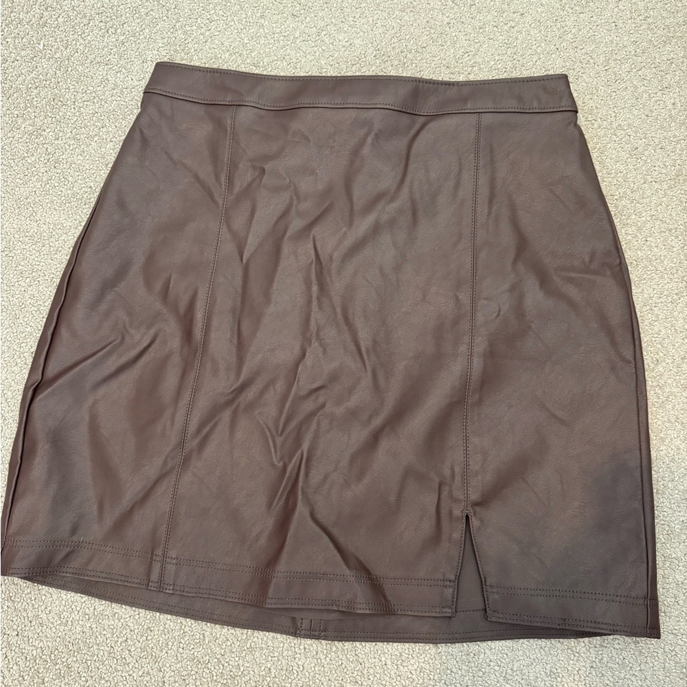 Brown Leather Skirt